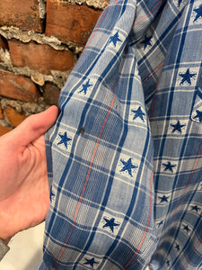 Vintage 90s Blue Western Star Shirt (M)