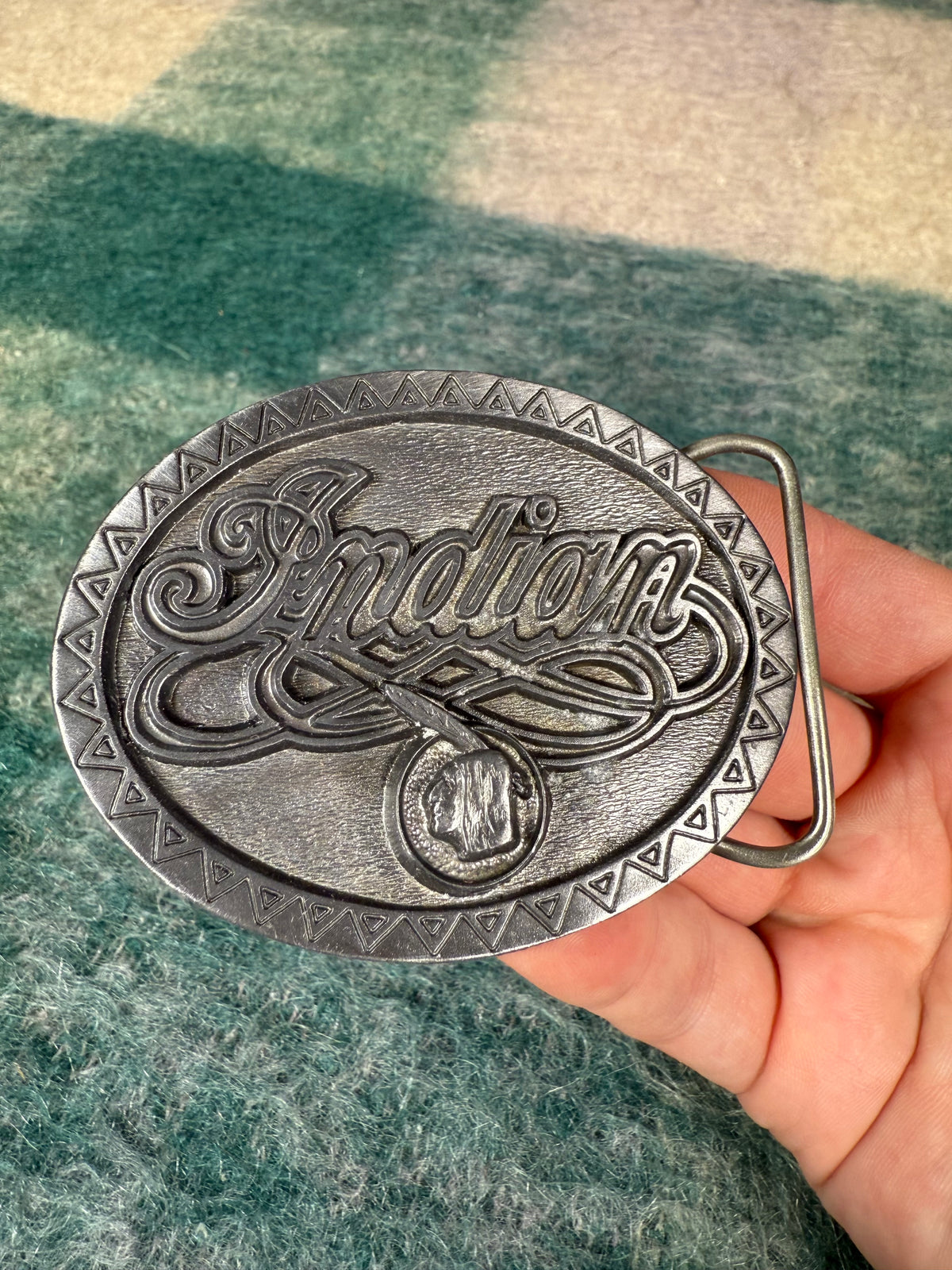 Vintage Indian Motorcycles No Color Logo Belt Buckle