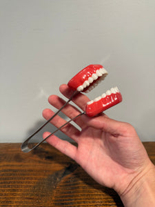 Vintage 80s Novelty Teeth Tongs