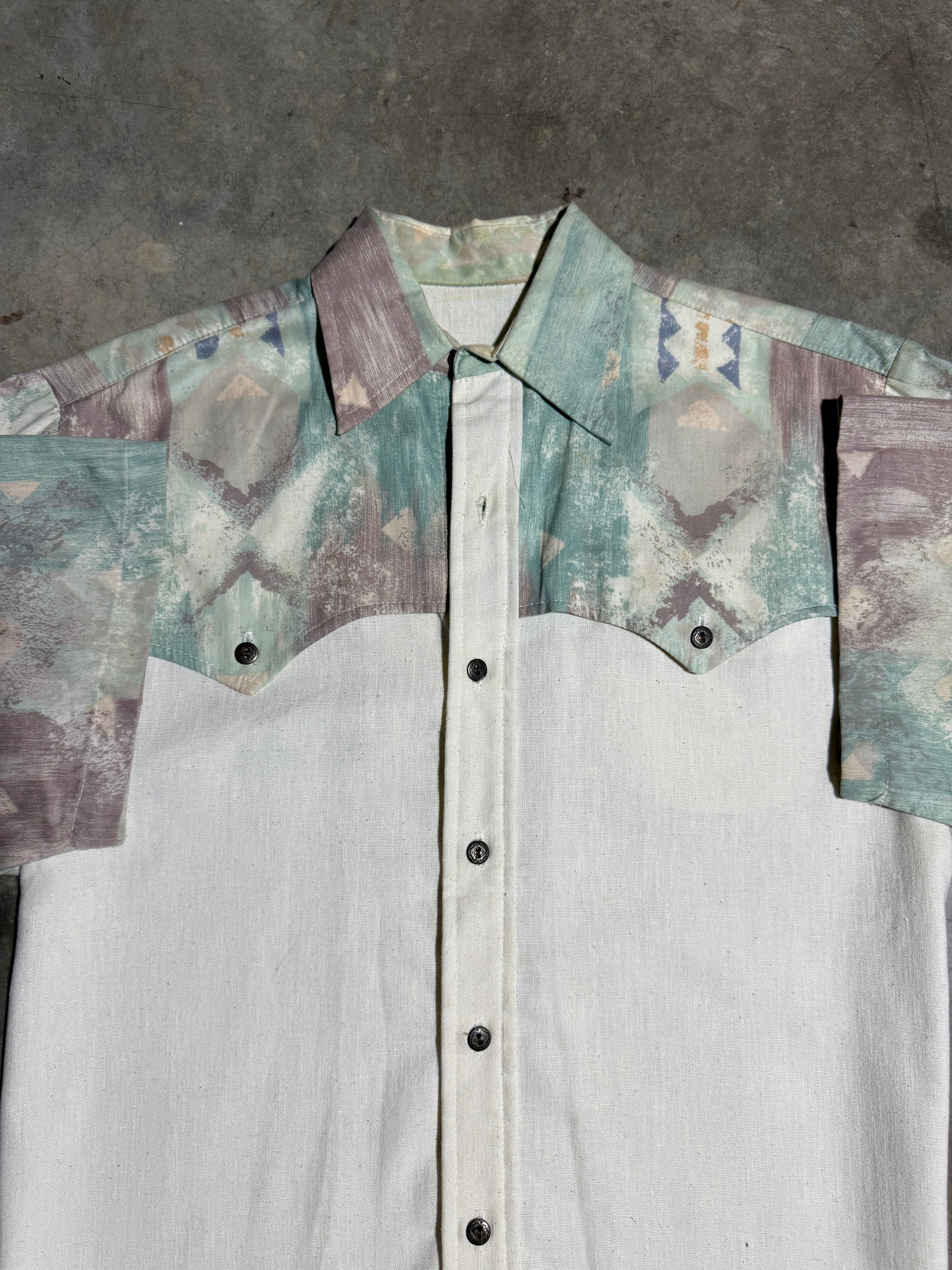 Vintage Steer West Pattern Western Wear Shirt (S)