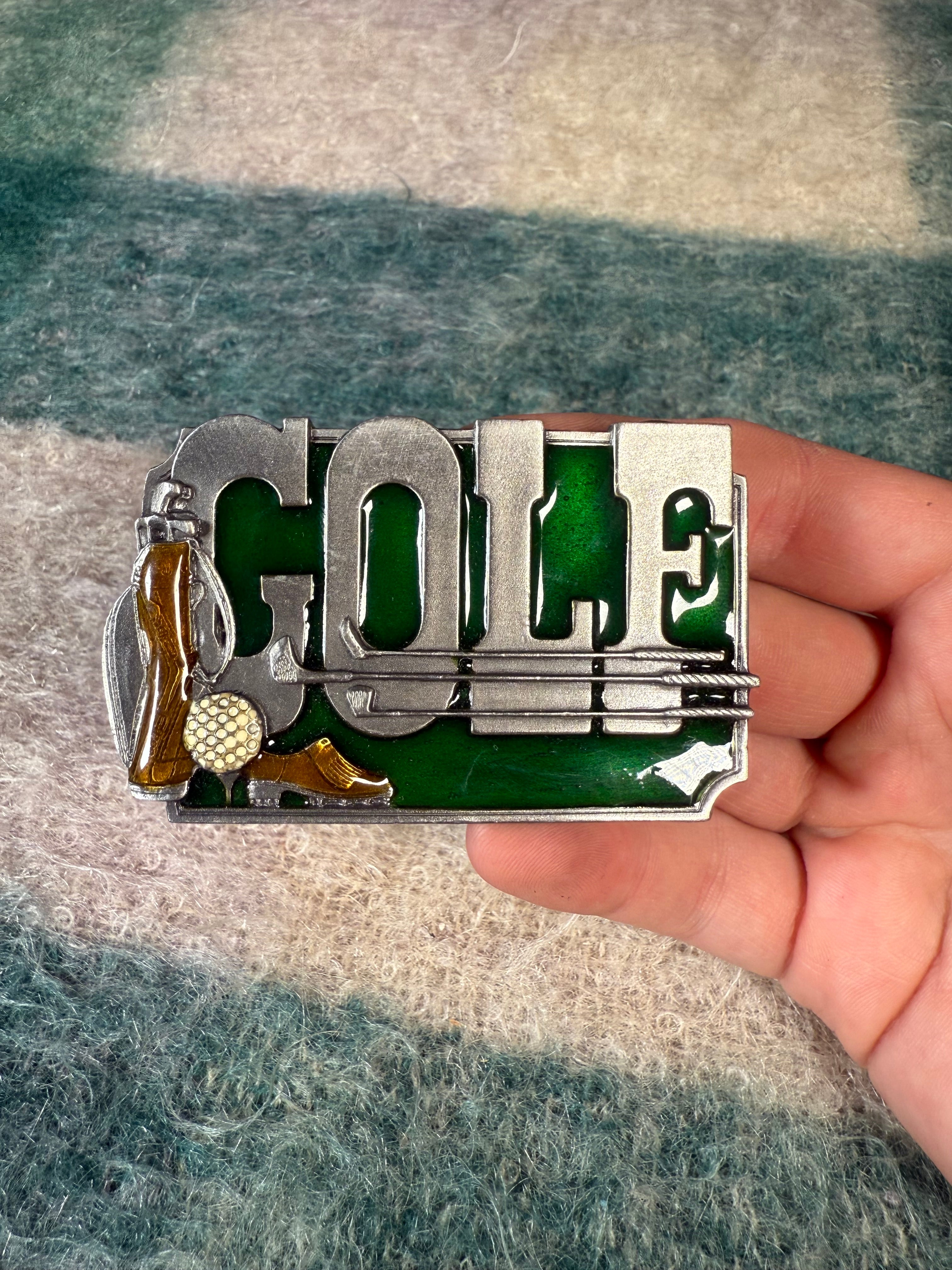 Vintage Gulf Multicolor Belt Buckle