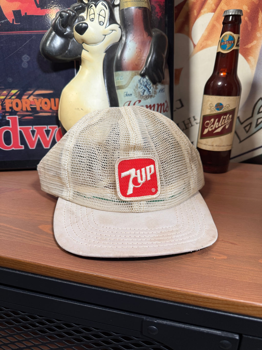 Vintage Distressed 7up Mesh Trucker Hat
