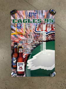 Vintage 1995 Philadelphia Eagles Miller Light Poster (20x30)