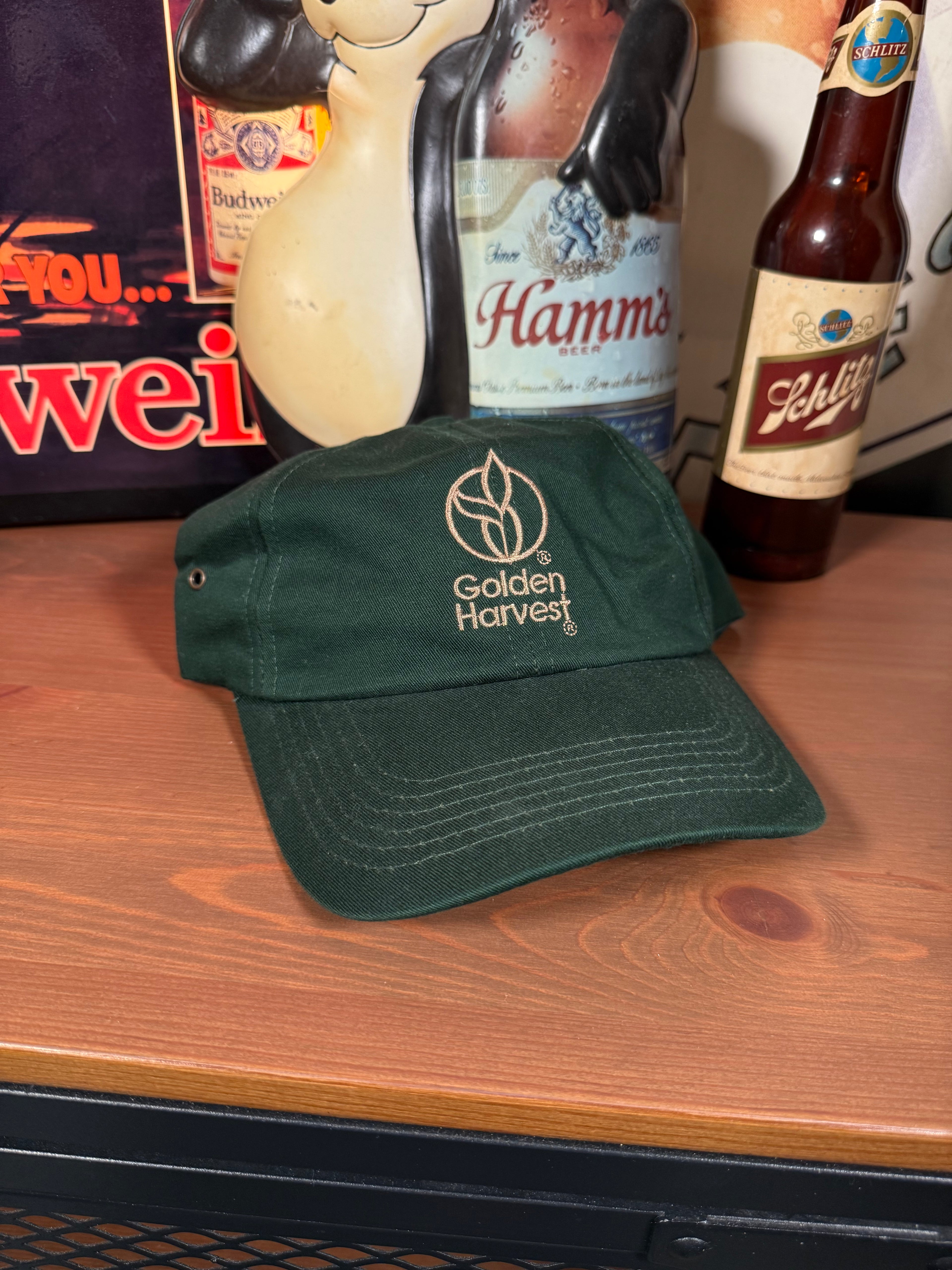 2000s Green Golden Harvest Seed Strapback Hat