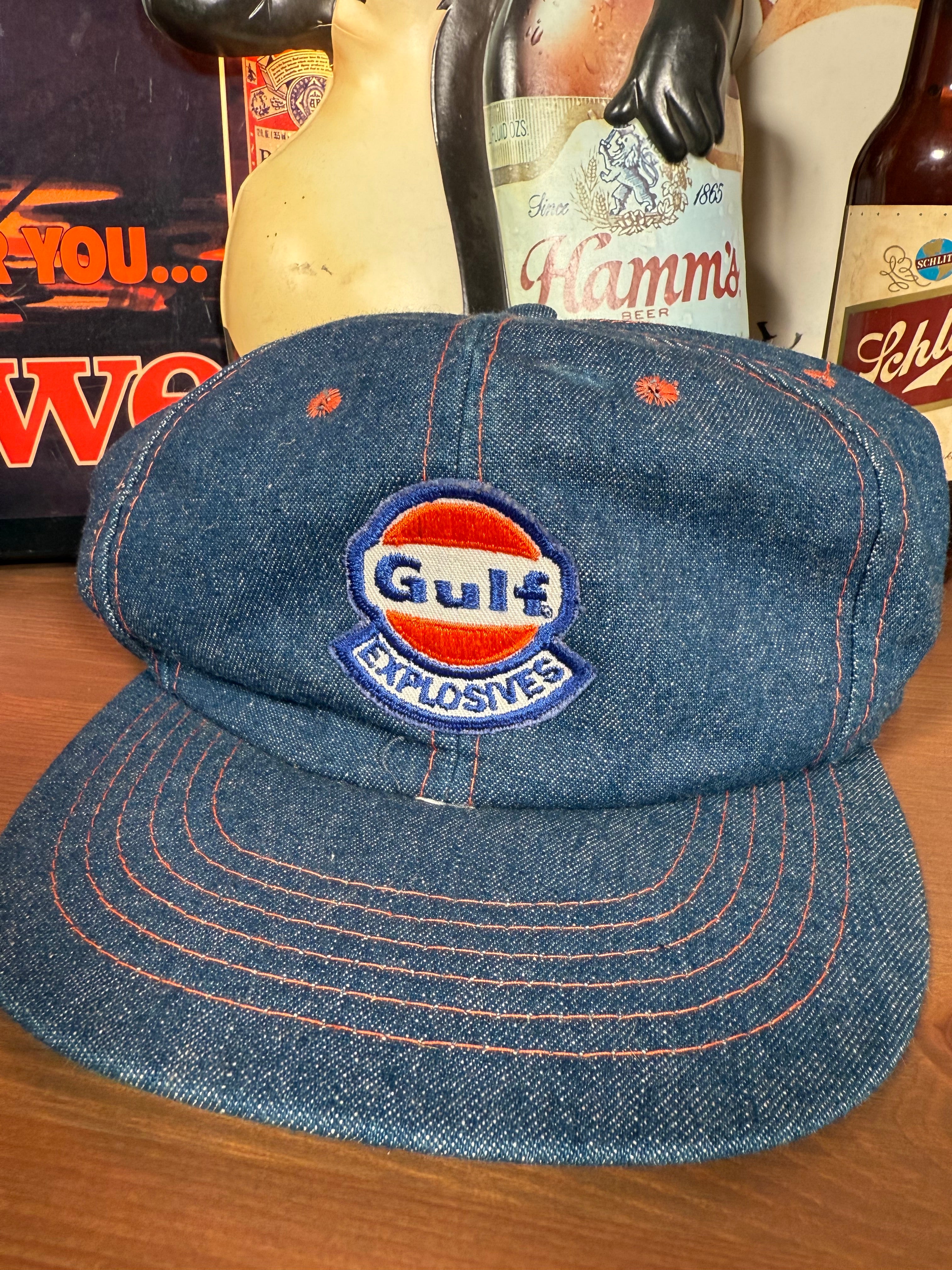 Vintage Gulf Explosives Denim Trucker Hat