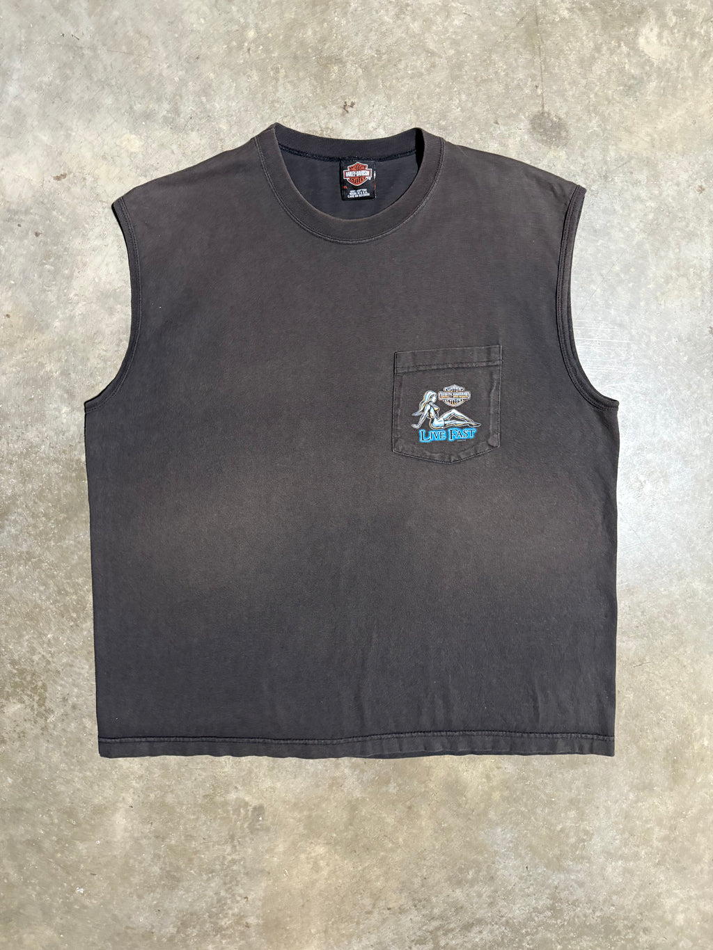 Harley Davidson Live Fast Faded Cutoff Tee (XL)
