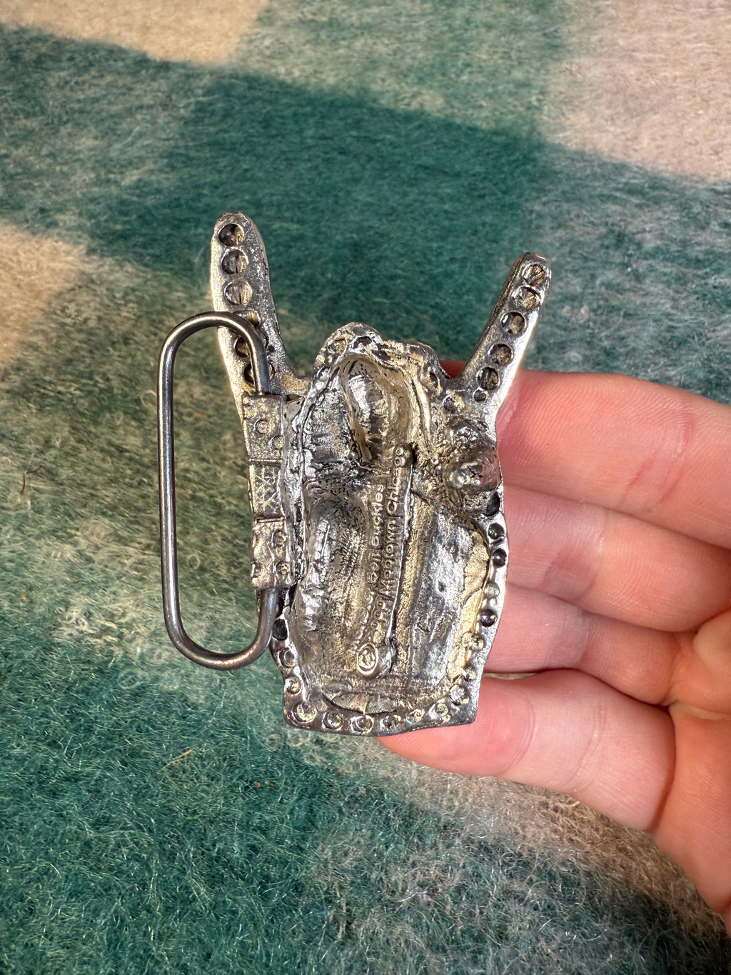 Vintage 2000s Rock On/Devil Horn Belt Buckle