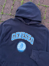 Load image into Gallery viewer, Vintage 80s Geneseo State University of New York Sand Knit Hoodie (L/XL)
