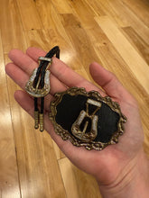 Load image into Gallery viewer, Vintage Belt Loop Belt Buckle + Bolo Tie Combo
