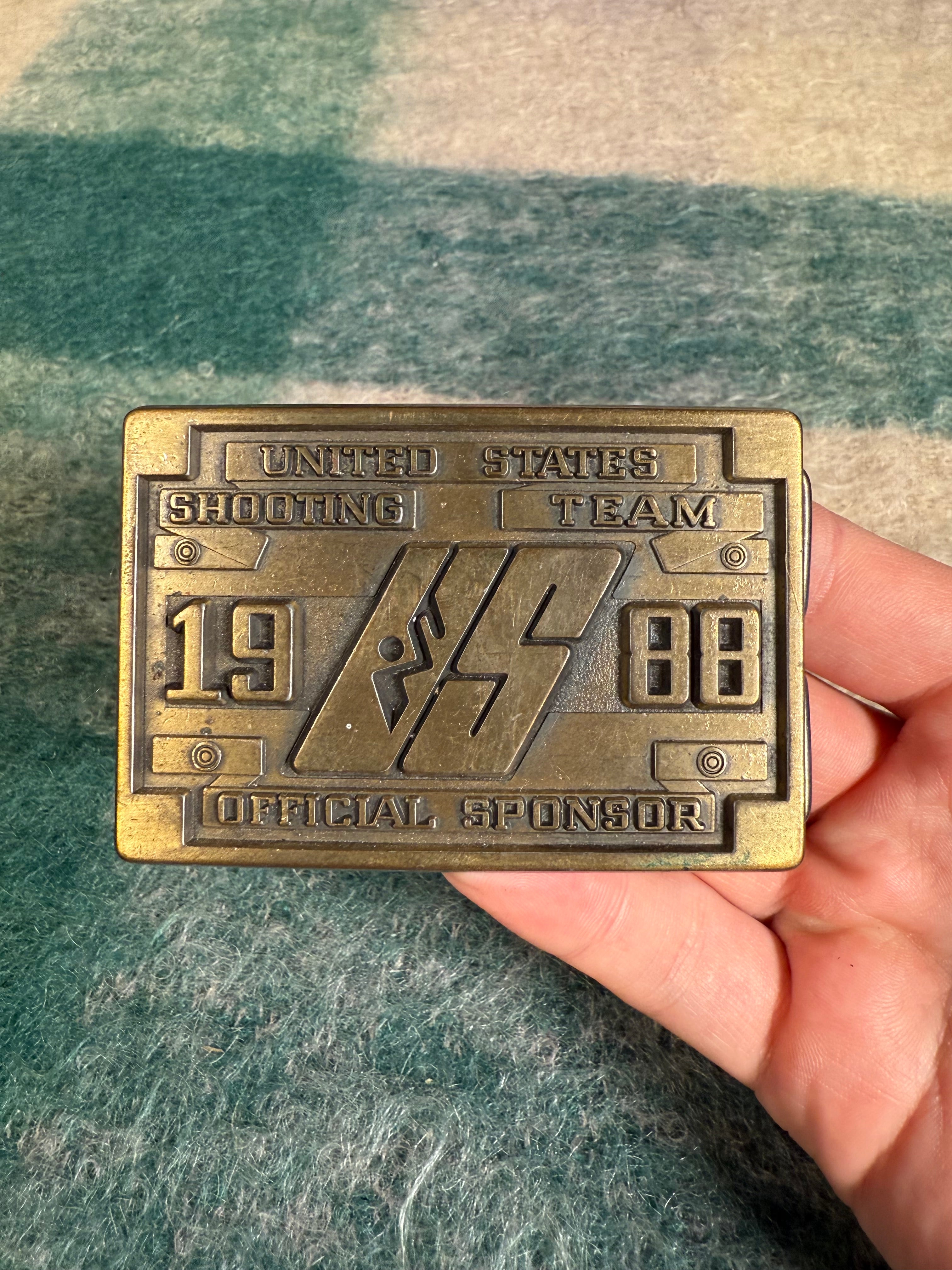 Vintage 1988 US Shooting Team Belt Buckle