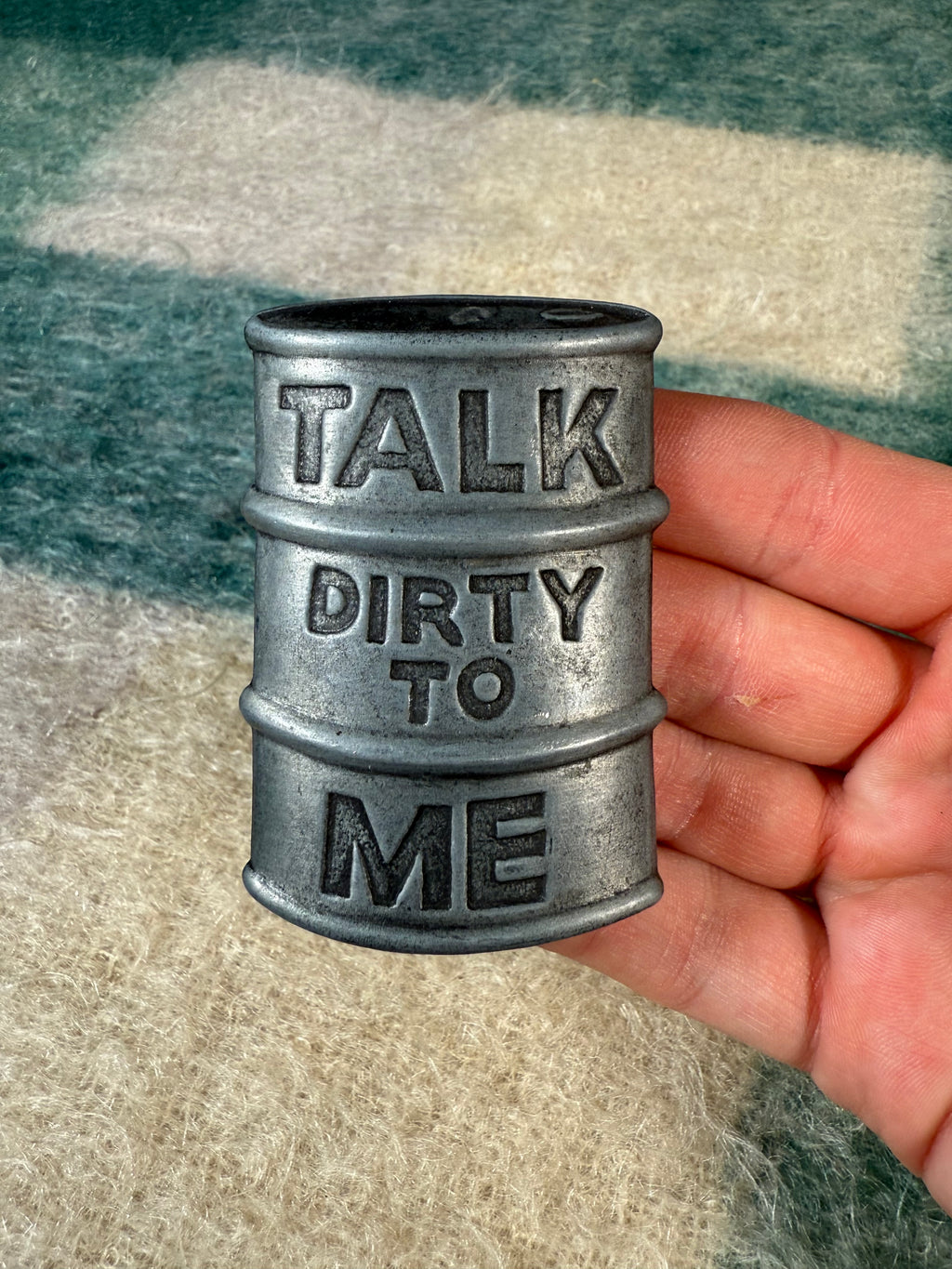 Vintage Talk Dirty To Me Belt Buckle
