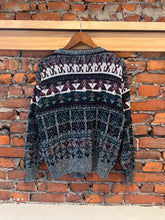 Load image into Gallery viewer, Vintage Impact Pattern Cardigan Sweater (S)
