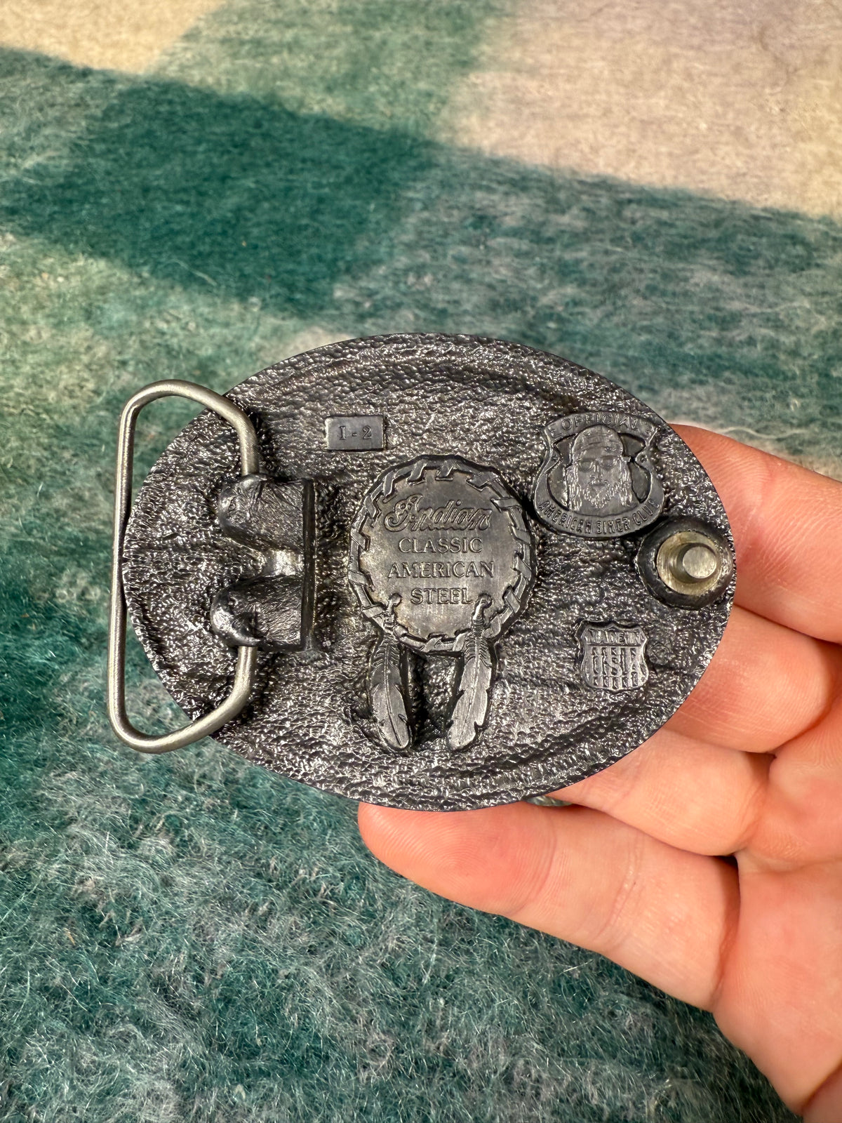 Vintage Indian Motorcycles No Color Logo Belt Buckle