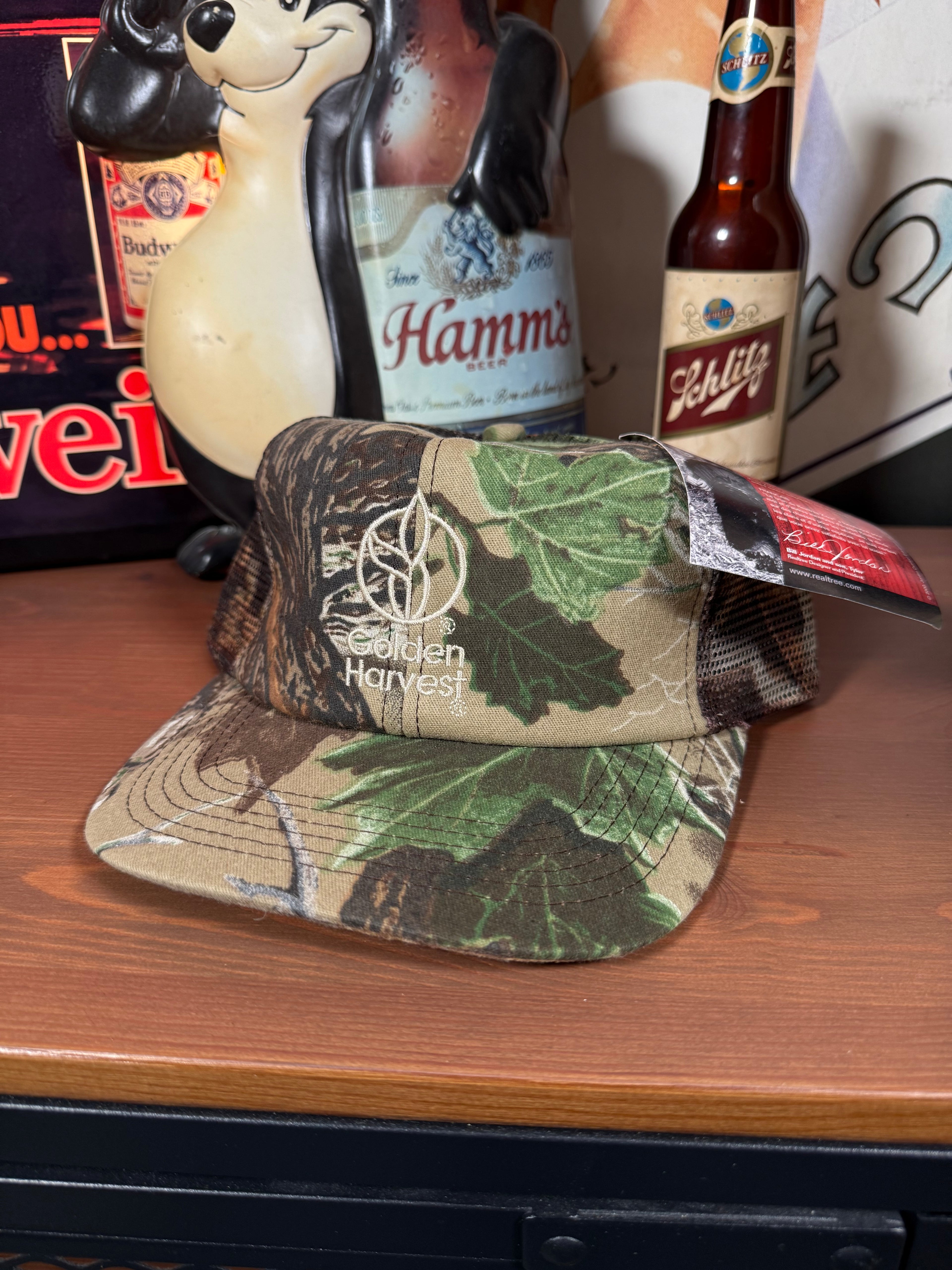Vintage Golden Harvest Seed Realtree Camo K Products Trucker Hat