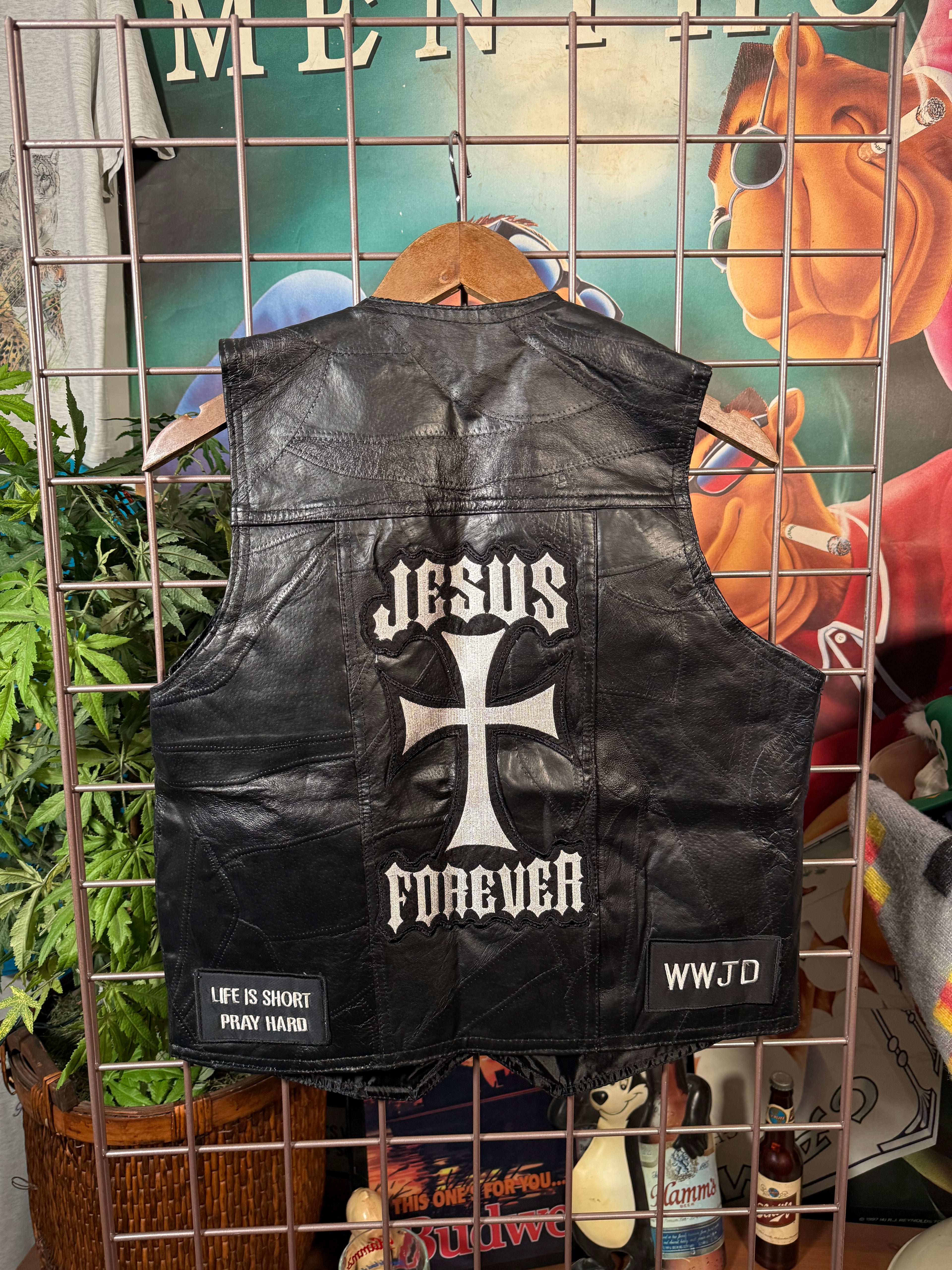 Jesus Forever Leather Vest (M)