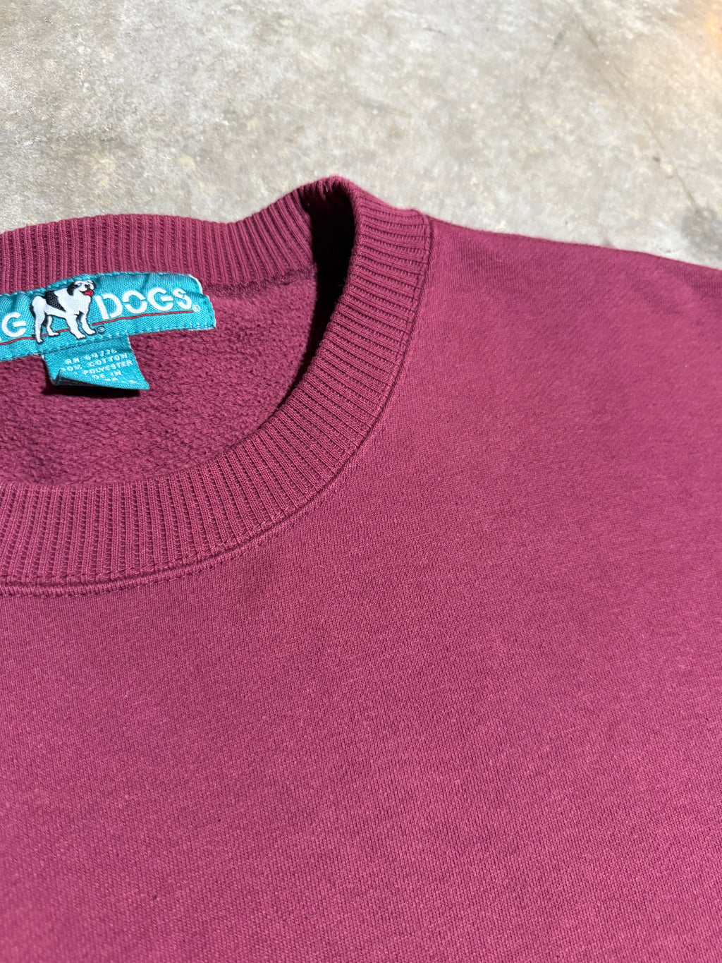 Vintage Bigs Dogs Maroon Embroidered Crewneck (XL)