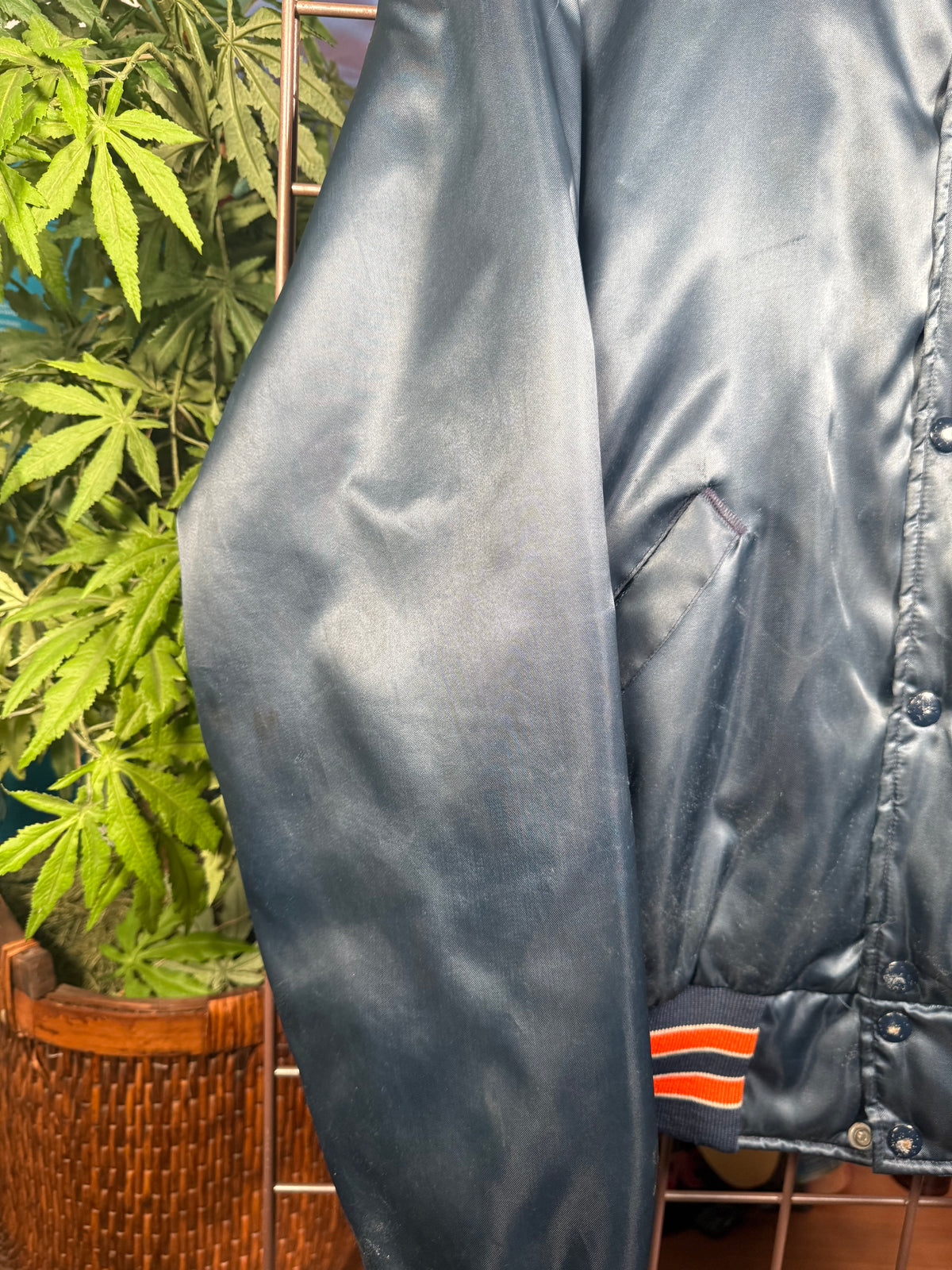 Vintage Syracuse Stitched Satin Bomber Jacket (L)