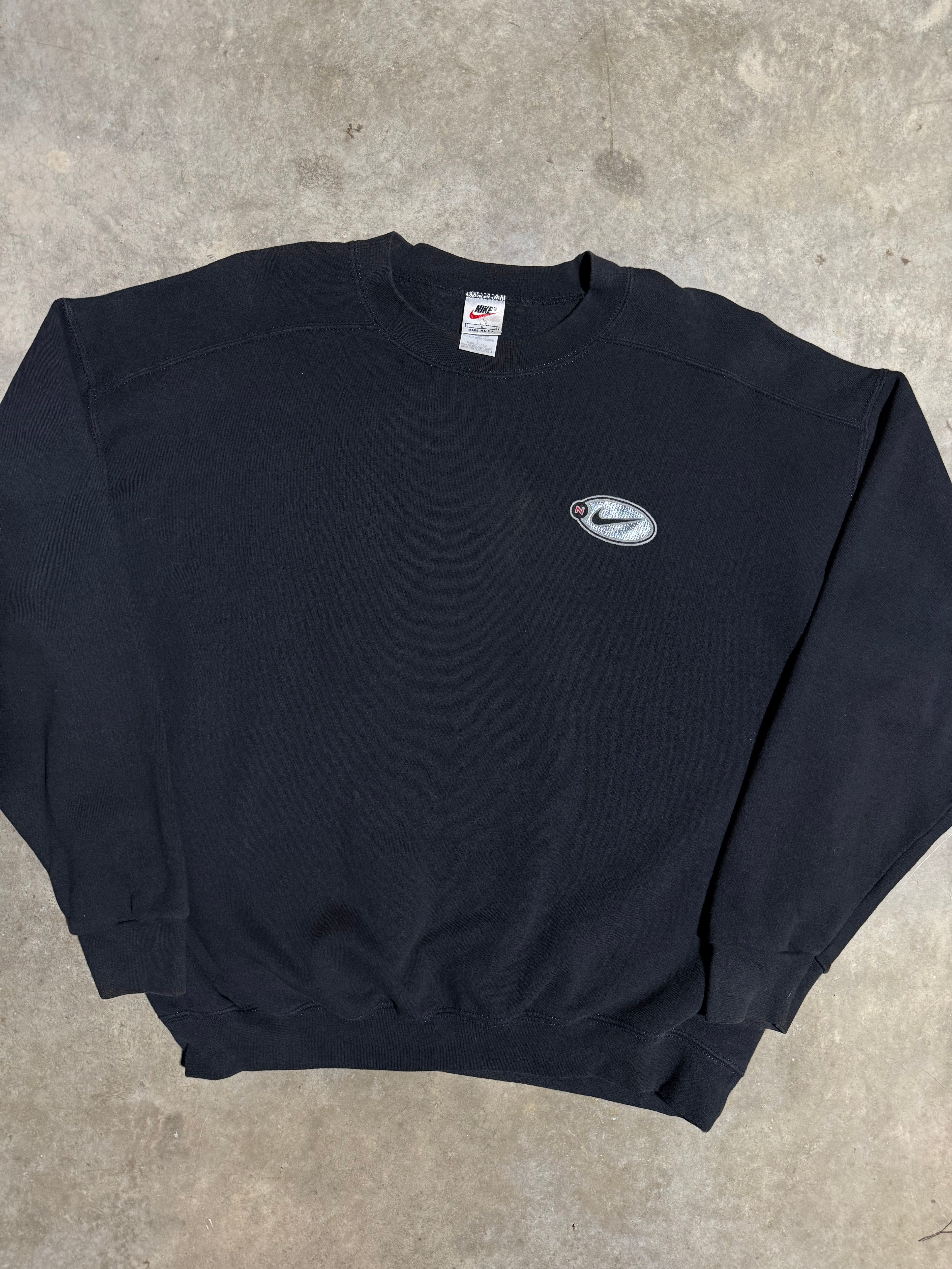 Vintage 90s Nike Black Heavyweight Crewneck (L)