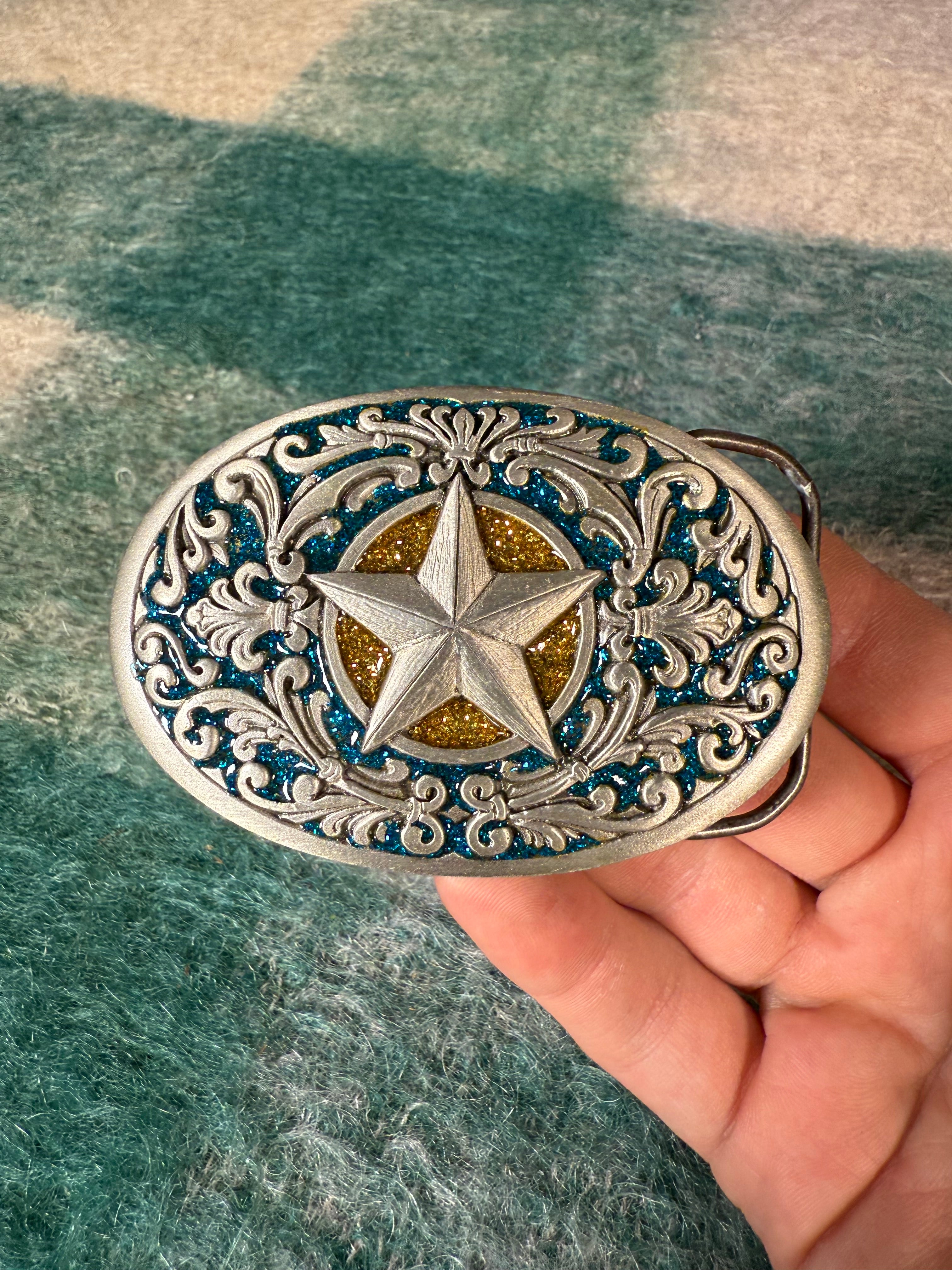 Vintage Multicolor Western Star Belt Buckle