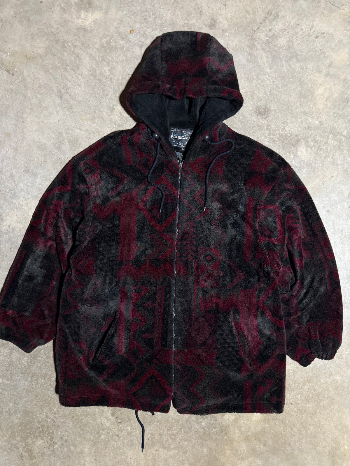 Vintage Forecaster Pattern Fleece Zip Up (L)