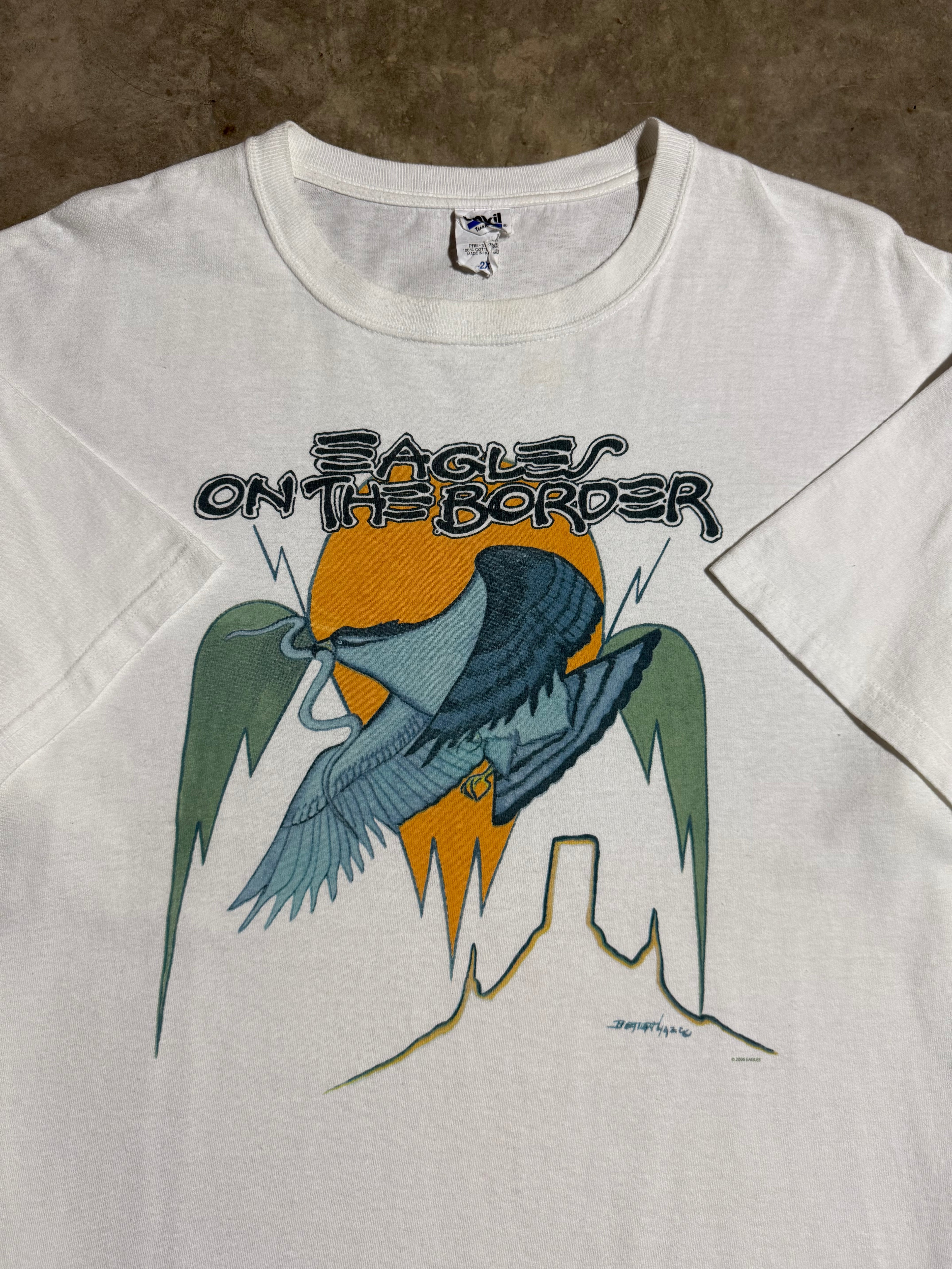 Vintage 2000s Eagles On The Boarder Concert T-Shirt (2XL)