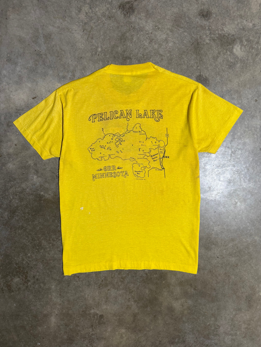 Vintage 1989 Giant Blue Gill Pelican Lake Double Sided Tee (L)