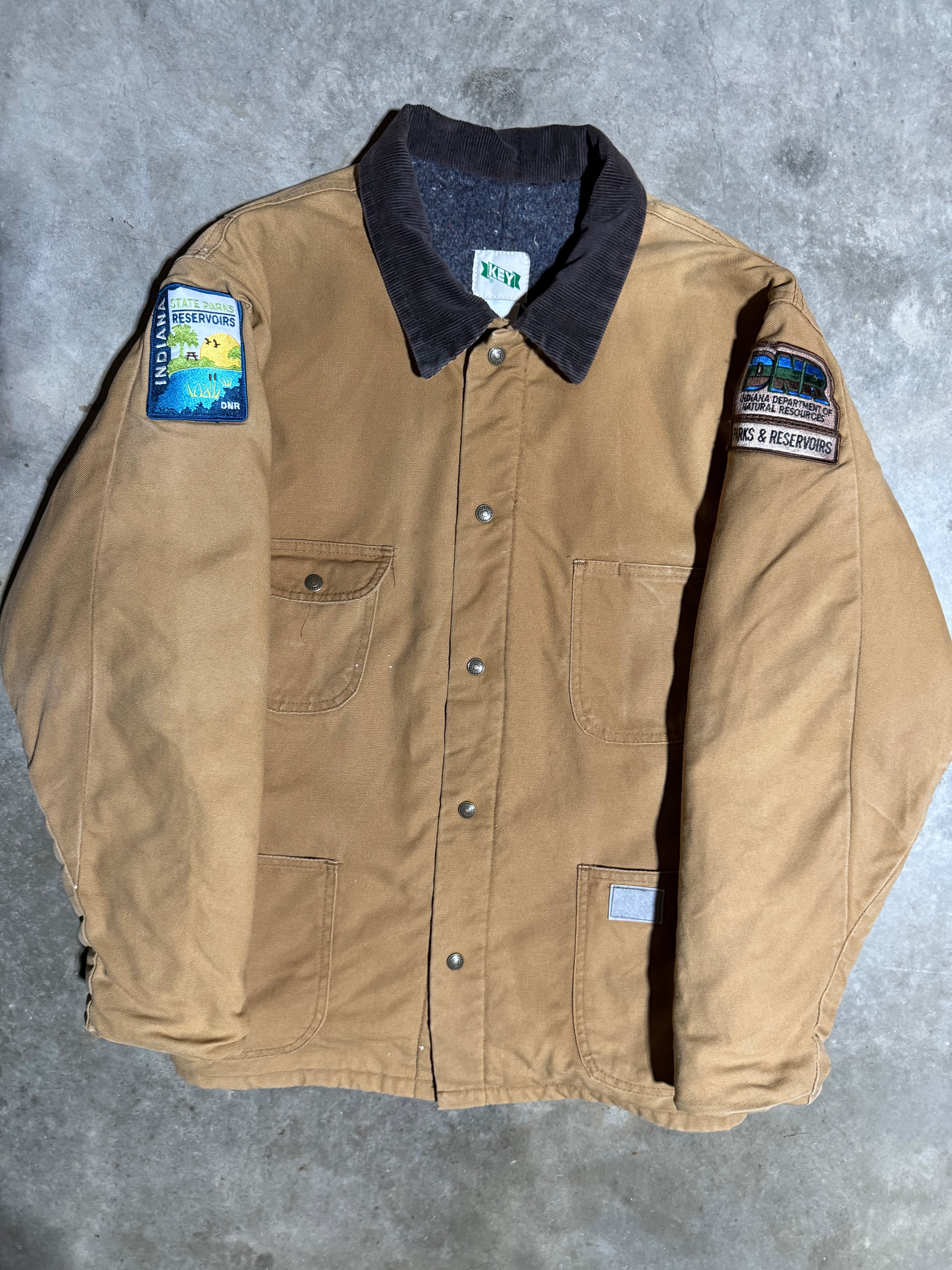 Vintage Indiana Department of Natural Resources Blanket Lined Chore Coat(XL)