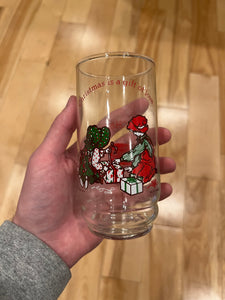 Lot of 2 Vintage 70s Christmas Coca Cola Glasses