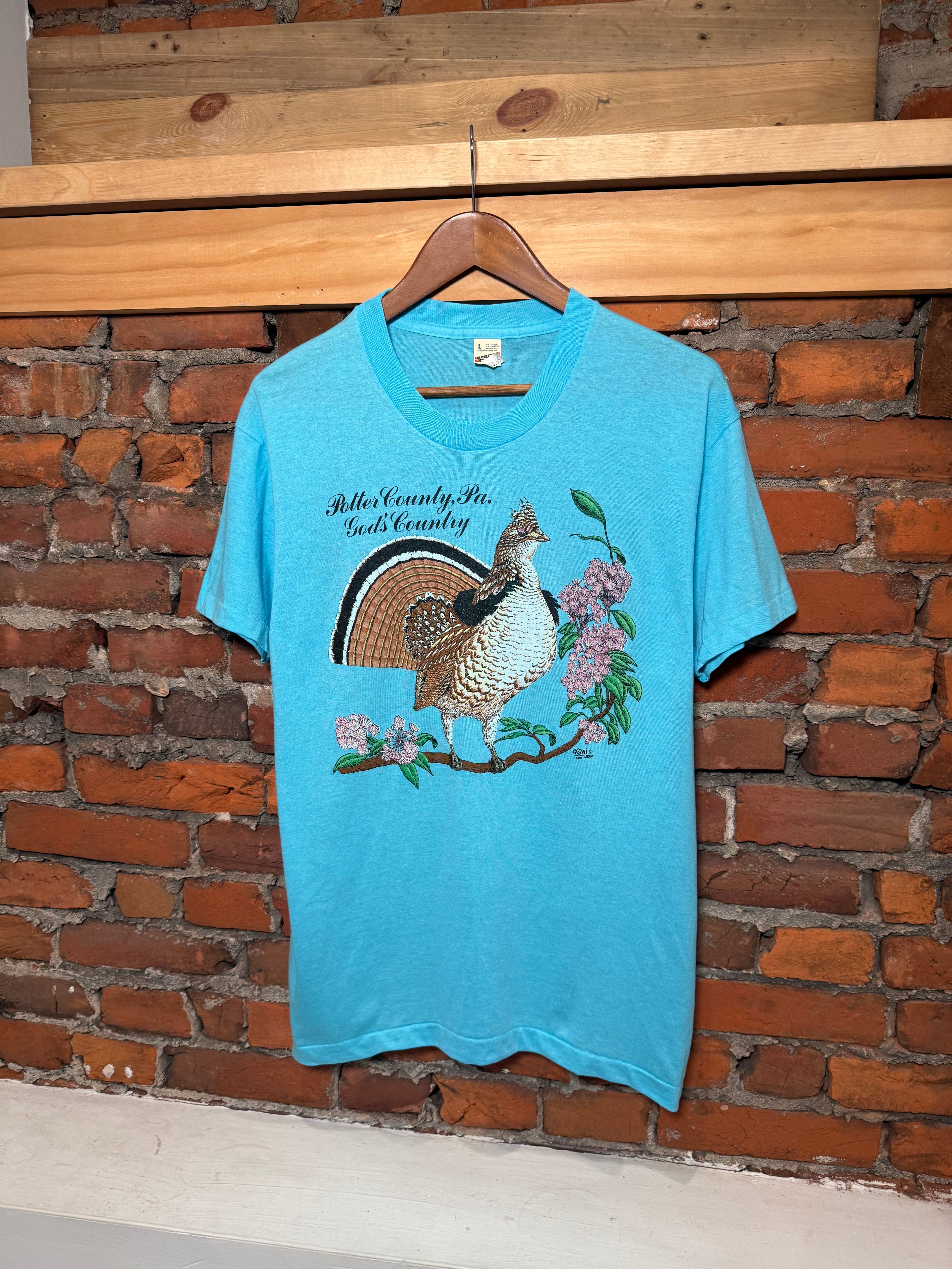 Vintage 1991 Blue Pheasant T-Shirt (M)