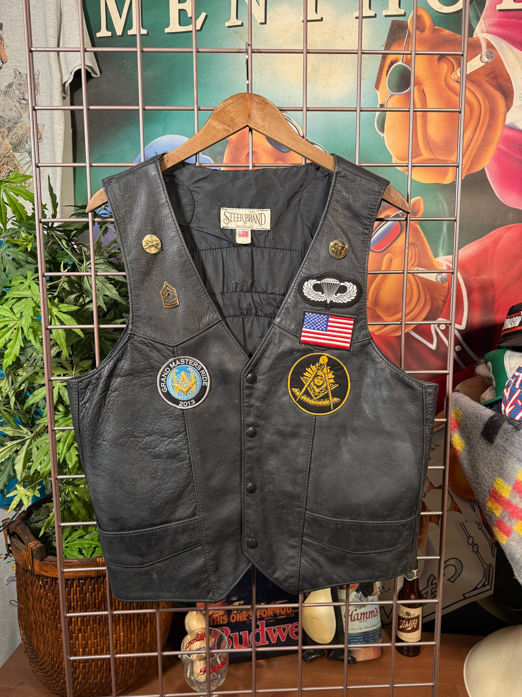 Masonic Riders Biker Leather Vest (L)