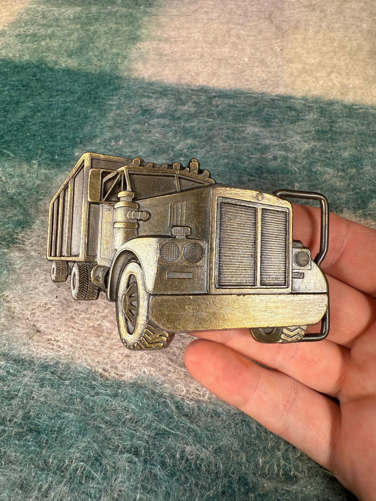 Vintage Semi Truck Belt Buckle