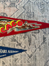 Load image into Gallery viewer, Lot of 2 Vintage Pennants - Chicago and O’Hare Airport
