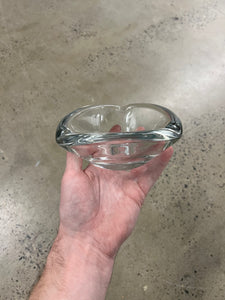 Vintage Heavyweight Glass Triangle Ashtray/Dish