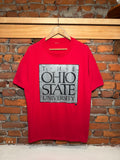 Vintage 90s Ohio State University Silver and Red T-Shirt (XL)