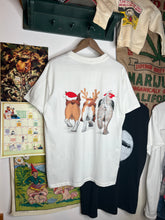 Load image into Gallery viewer, Vintage Christmas Dogs Double Sided Tee (L)
