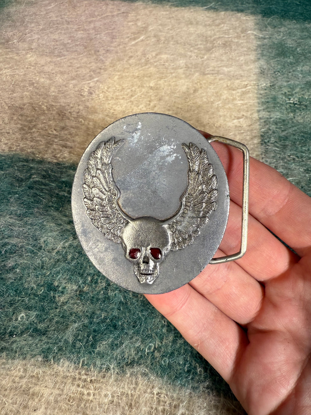 Vintage Winged Skull Belt Buckle