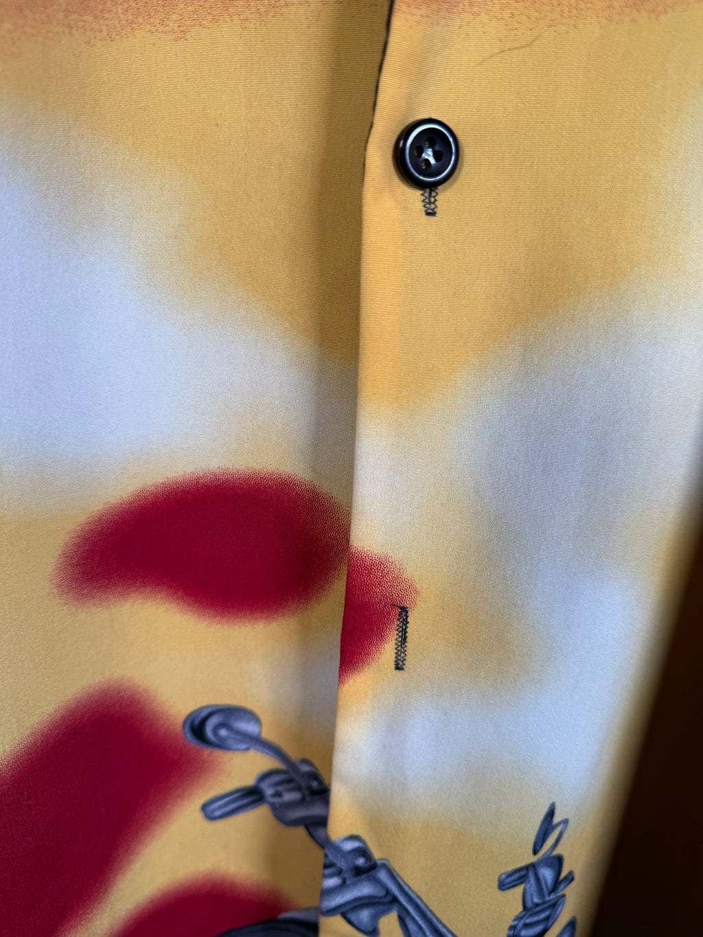 Y2K No Boundaries Sunset Motorcycle Button Up Shirt (S)