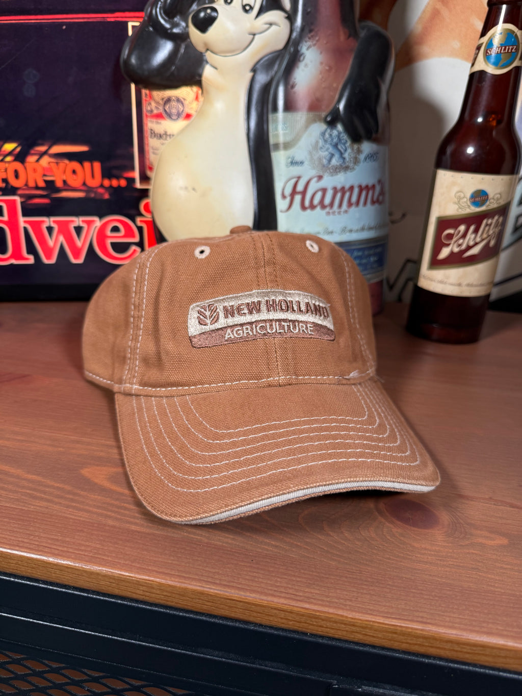 Vintage Y2K New Holland Agriculture Brown K Products Hat