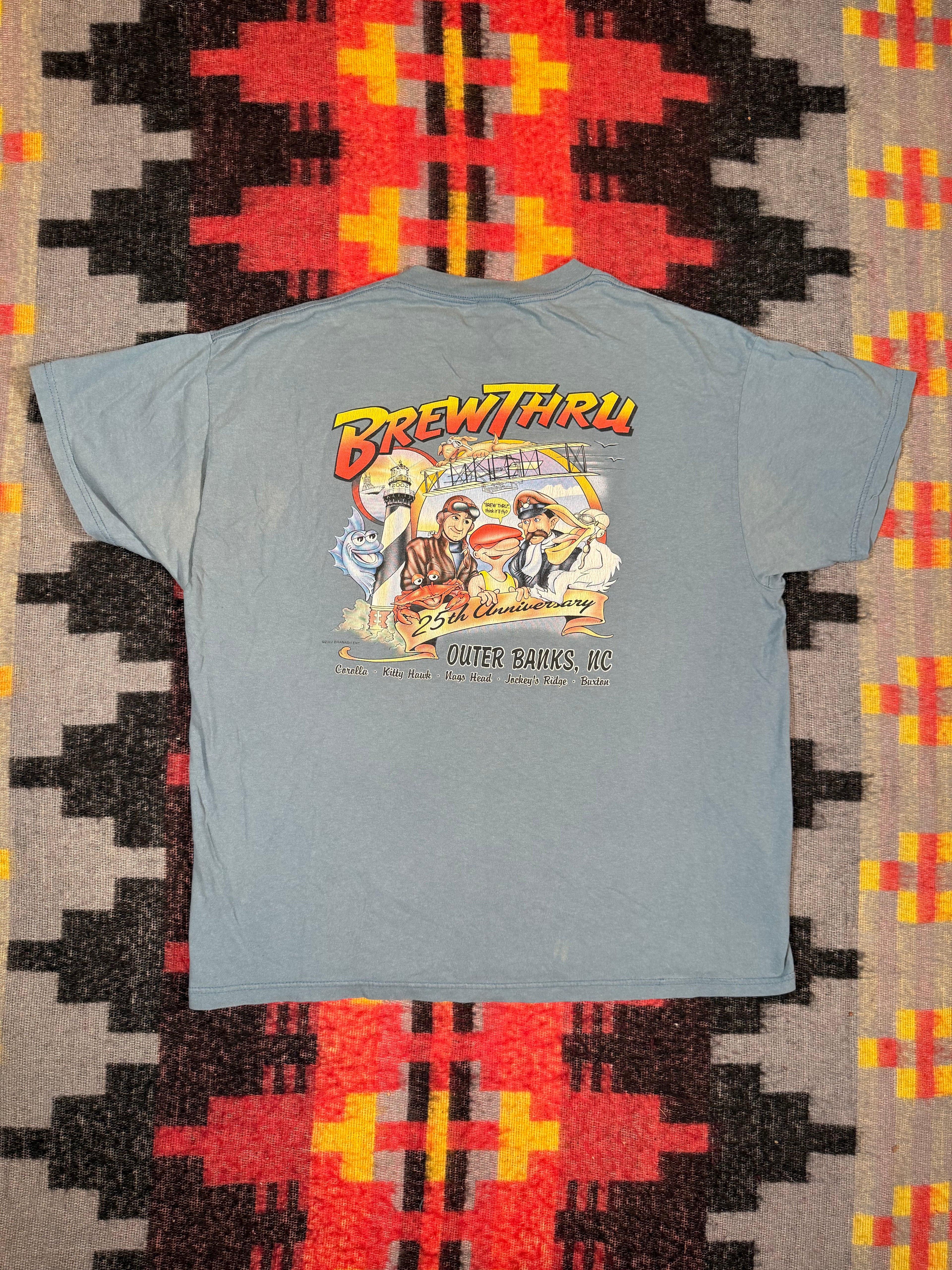 Vintage 2002 Distressed Brew-Thru Shirt (2XL)