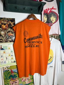 Vintage Community Service With A Smile Cutoff Shirt (XL)