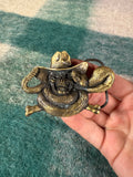 Vintage Cowboy Skull and Snake Belt Buckle