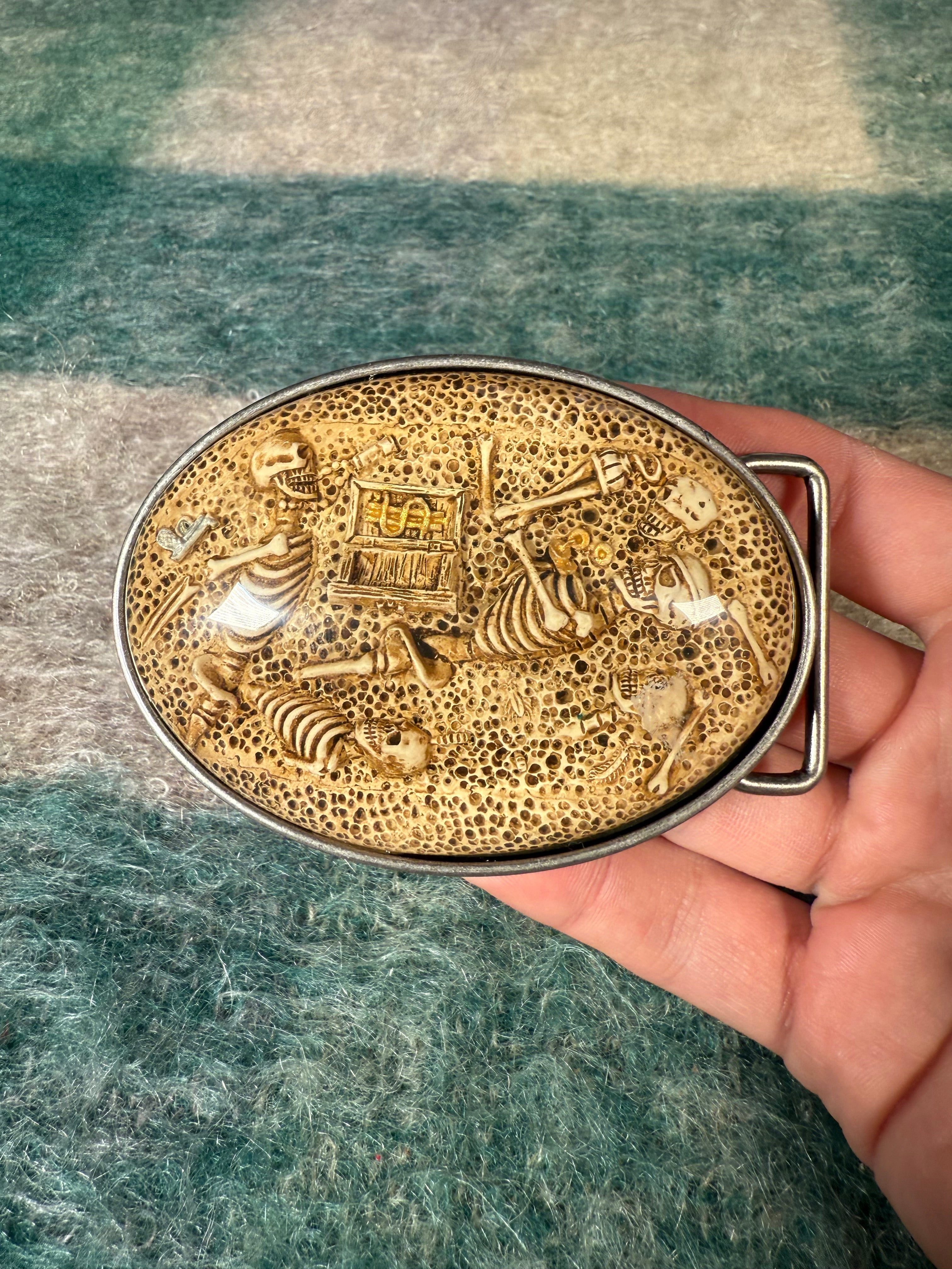 2000s Buried Skeletons 3D Belt Buckle