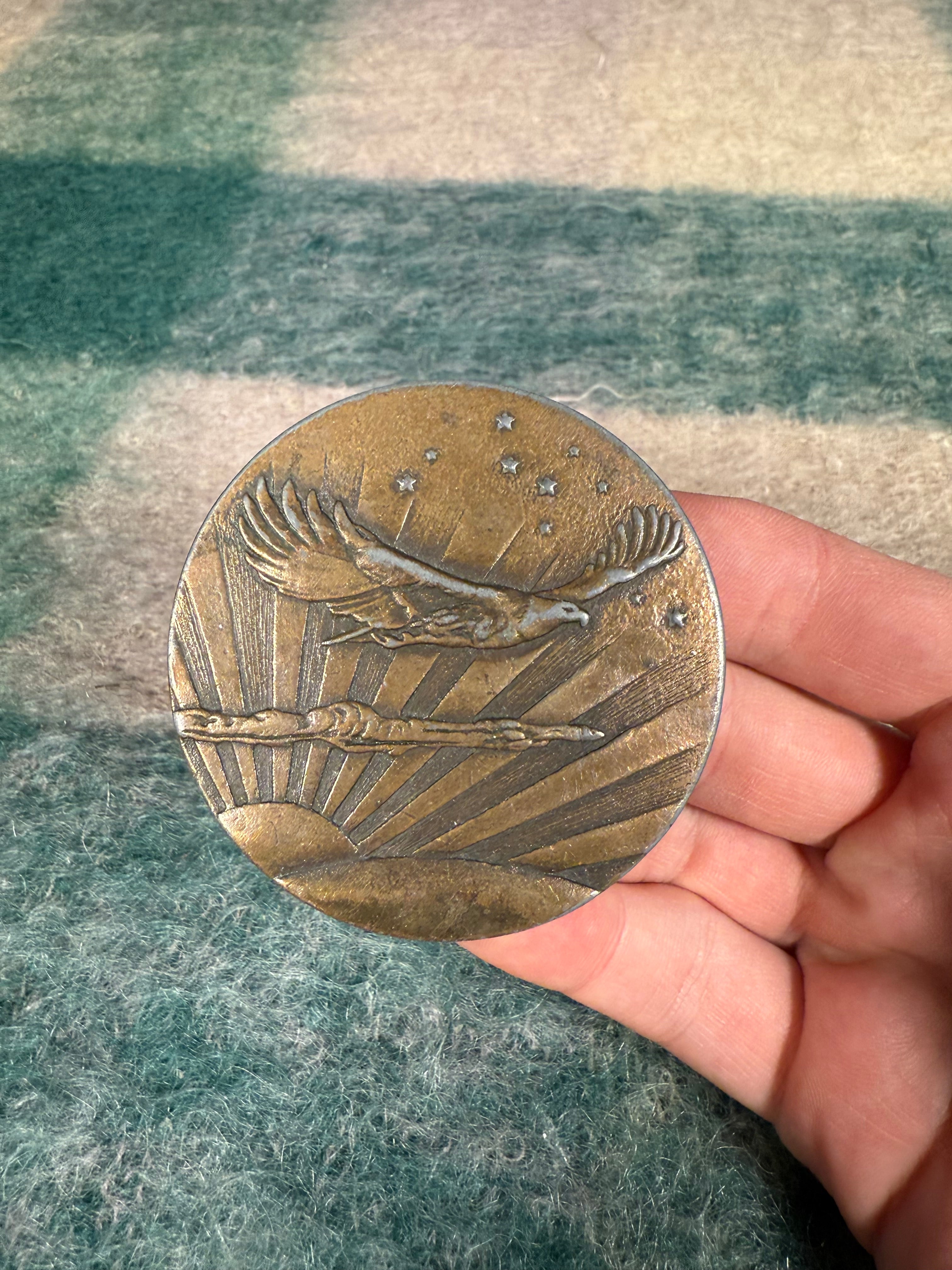 Vintage 70s Soaring Eagle Belt Buckle