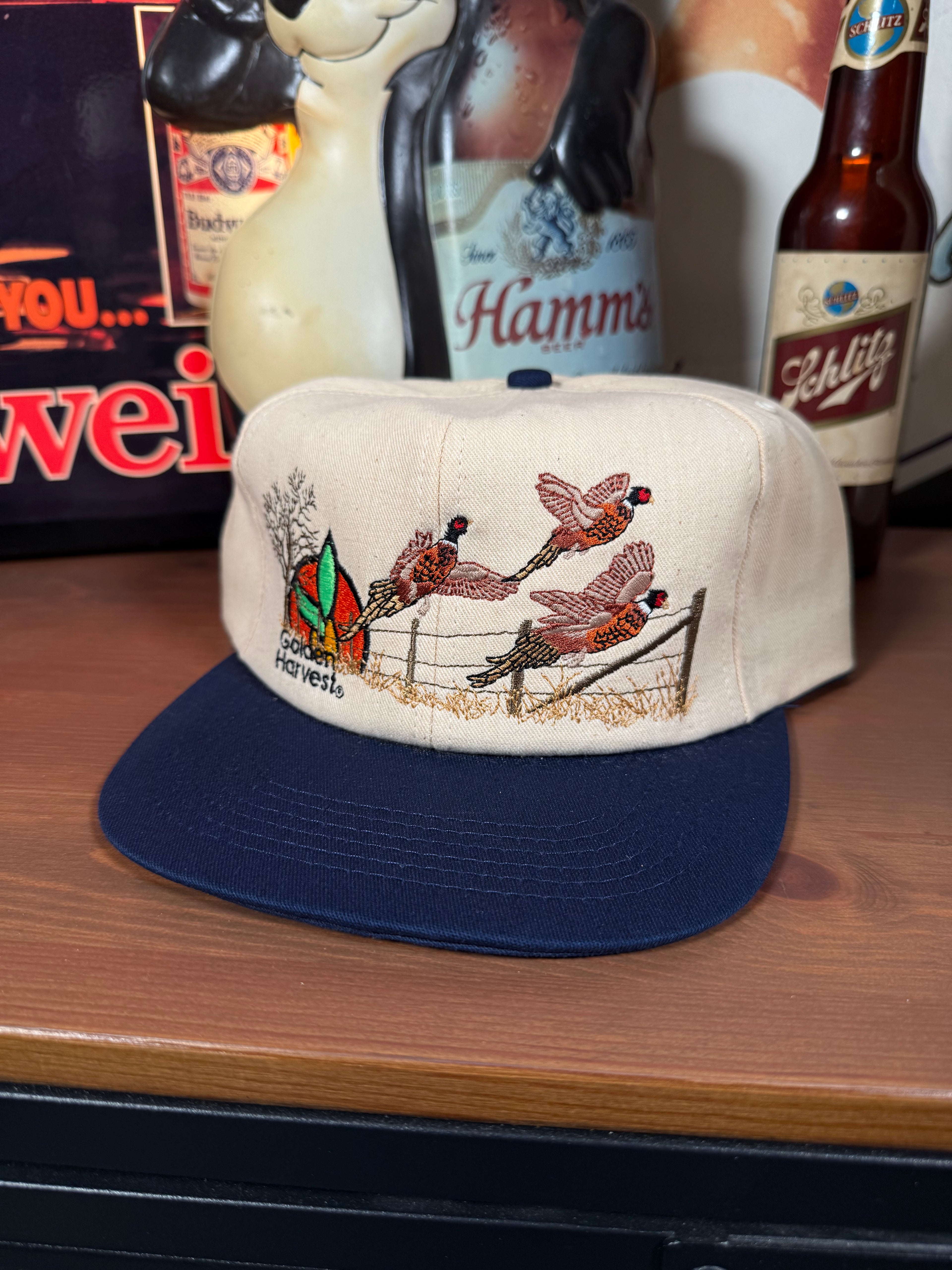 Vintage Golden Harvest Pheasant Snapback Hat