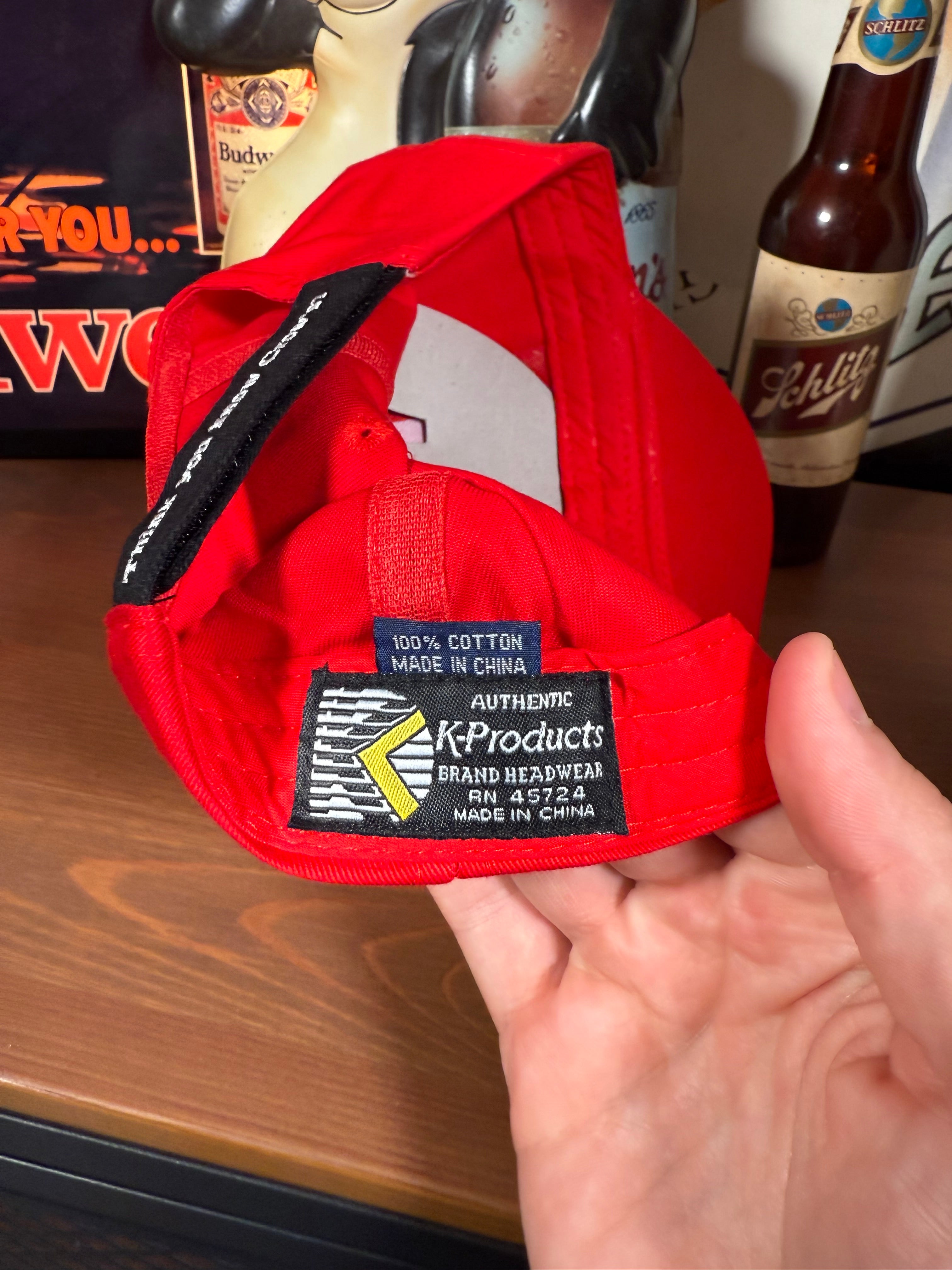 Vintage Y2K Crows Seed Red and Black K Products Hat