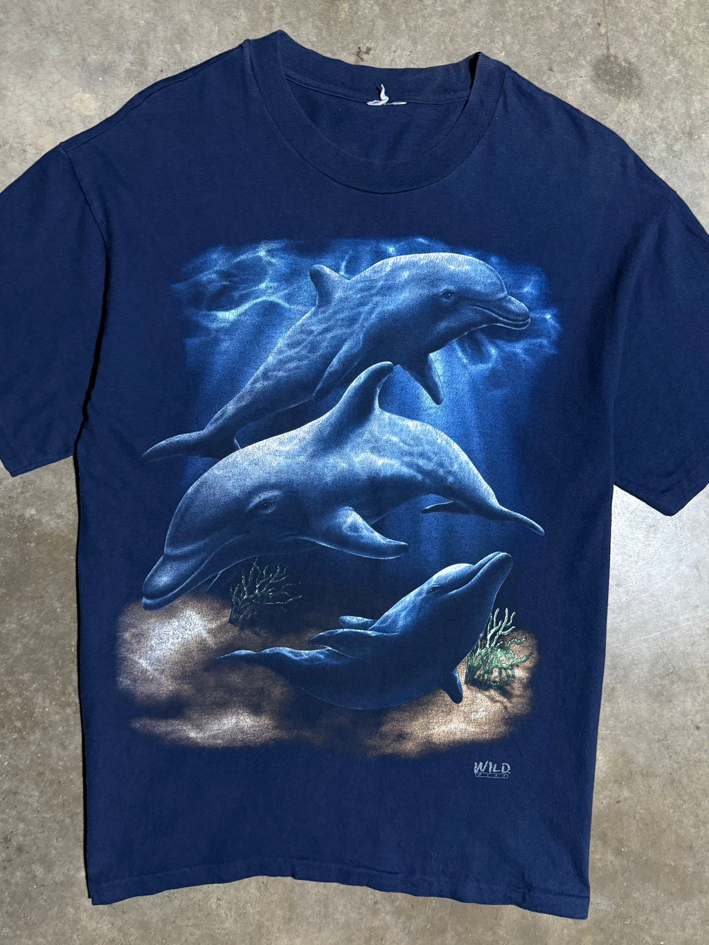 Vintage Dolphins Big Print Shirt (L)