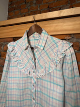 Load image into Gallery viewer, Vintage Karman Pink and Blue Western Pearl Snap Shirt (WM)
