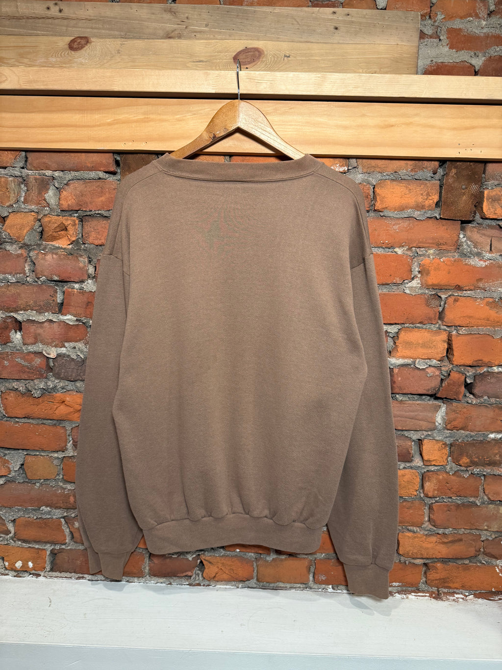 Vintage Artisans Brown Cut Collar Crewneck (M)