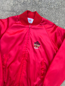 Vintage Embroidered Casino Satin Jacket (XL)