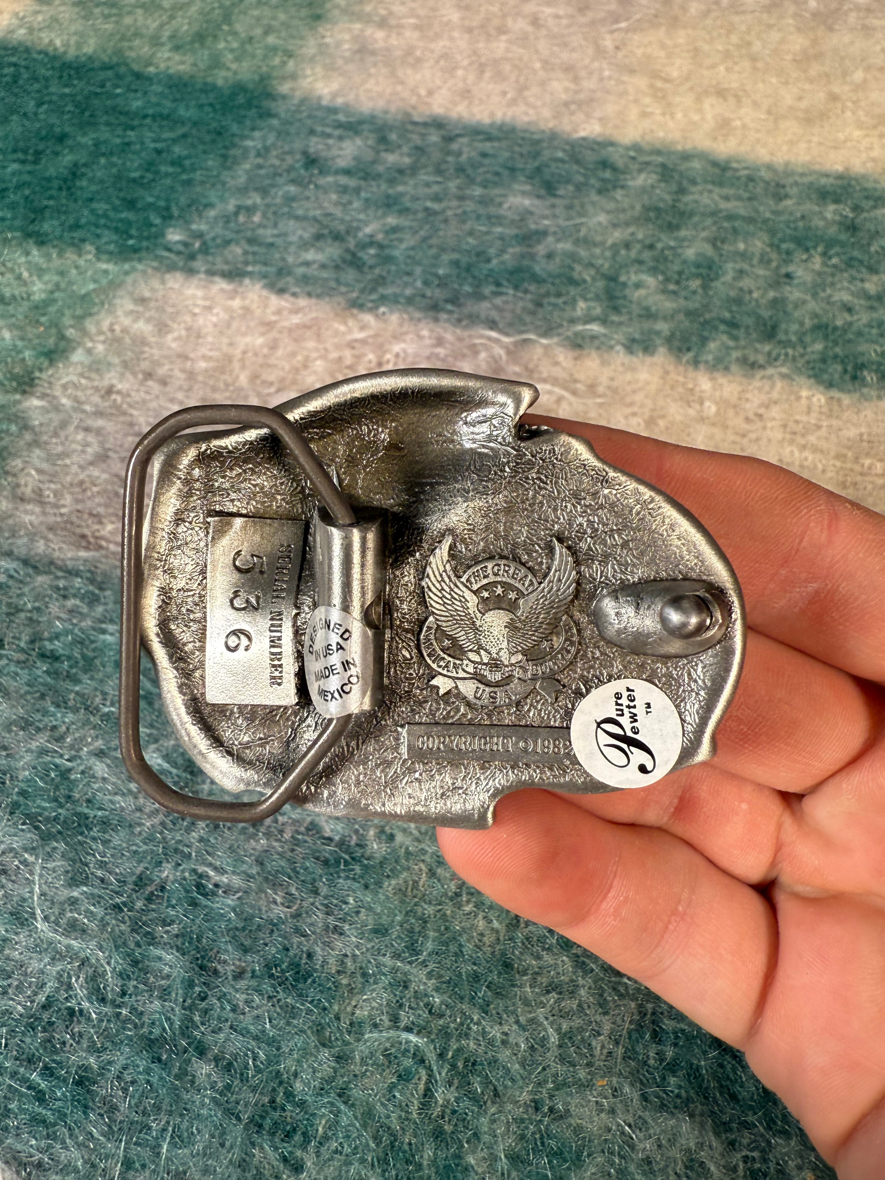Vintage Id Rather Be Fishing Salmon No Color Belt Buckle